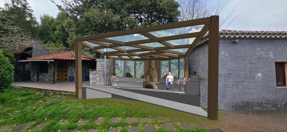 A mock-up of an upcoming outdoor space